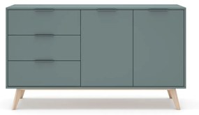 Cassettiera bassa grigio-verde 140x81 cm Pisco - Marckeric