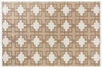 Tappeto in iuta intrecciata di cotone naturale beige con nappe a motivo geometrico 200 x 300 cm stile boho soggiorno camera da letto