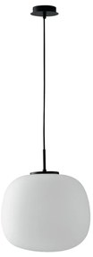 Lampadario Neoclassico Tolomeo nero paralume bianco E27 Ø35cm LUCE AMBIENTE DESIGN