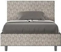 Letto una piazza e mezza rivestito in Tessuto Era - ADELE Dimensione Rete: 120x200, Colore: Grigio, Tipologia Letto: Con Rete