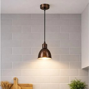 Brilagi - Lampadario LED sospeso su cavo RIDDY 1xE27/60W/230V rame/patina