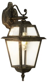 Applique Da Esterno Vintage Nuova Orleans Alluminio Nero Antico Vetro 1 Luce E27