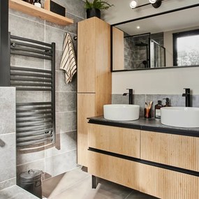 Colonna per mobile bagno Studio SENSEA 2 ante P 35 x L 30 x H 173 cm Rovere rigato placcato MDF