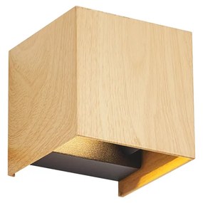 Applique da esterno scandinava con stampa legno con LED IP54 - Edwin
