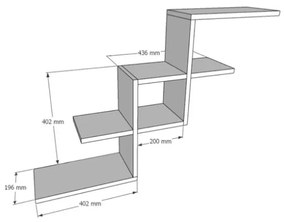 Mensola Sospesa Design A Scala 104x20x64 Reno Bianca