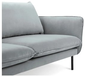 Divano in velluto grigio chiaro, 200 cm Vienna - Cosmopolitan Design