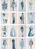 Cole & Son Carta da parati Couture Carousel - China Blue