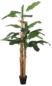 Albero di Banano Artificiale 9 Foglie 120 cm Verde