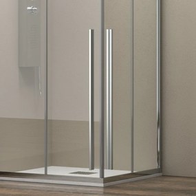 Kamalu - Box doccia 80x140 angolare doppio scorrevole vetro 8mm altezza 200h | KEL1000