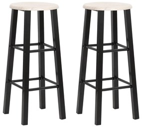 Sgabelli Da Bar 2 Pz Neri İn Mdf /