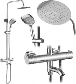 Set Doccia da incasso con Termostatato Lungo Diamond Chrome
