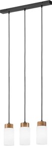 Lampadario sospeso su cavo MARKUS 3xE27/15W/230V nero/rovere