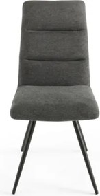 Sedia da cucina in tessuto Grigio Fumo gambe metallo HILL set 2 pezzi