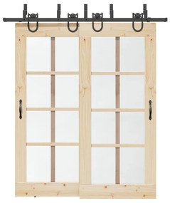 Kit Di Binari Per Porte Scorrevoli 200 Cm Acciaio Nero /