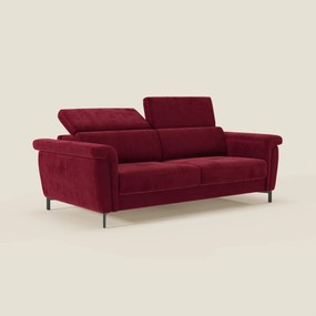 Capri divano letto di design con piedini alti - poggiatesta reclinabili in raffinato tessuto effetto velluto smacchiabile T30