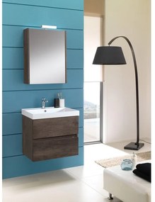 Mobile sottolavabo e lavabo Kora per vasca centrale rovere scuro in truciolare L 60 x H 57 x P 46 cm 2 cassetti