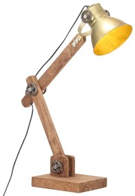 Lampada Da Scrivania Industriale Ottone Rotonda 58x18x90 Cm E27 /