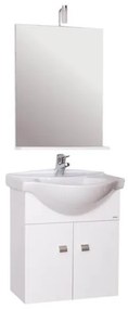 Mobile bagno sospeso 60 cm con lavabo e specchio laccato bianco - Emma 83162