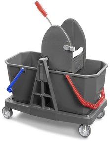 Secchio per pulizia in polipropilene Carrello doppio secchio 15L con strizzat 30 L grigio