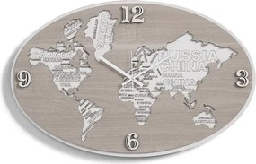 Orologio da parete in legno laminato PLANISFERO2 70x45 cm BRC
