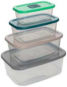 Set 4 contenitori per alimenti in plastica