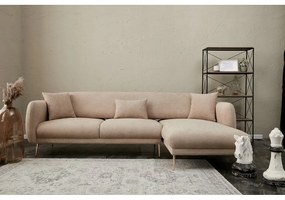 Divano angolare beige (con penisola a destra/con chaise lounge) Simena – Balcab Home