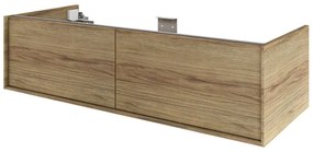 Mobile da bagno sospeso sotto lavabo L 120 x H 32 x P 48 cm rovere satinato, 2 cassetti SENSEA Neo Frame