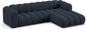 Divano angolare blu scuro (con penisola a destra/con chaise lounge) con rivestimento in ciniglia Lupine – Micadoni