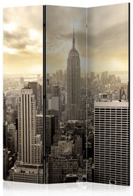 Paravento design Luce di New York - architettura della città con vista sui grattacieli