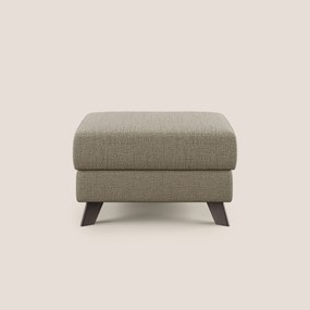 Moon Pouf contenitore e piedini alti in tessuto morbido impermeabile fiammato T03 marrone