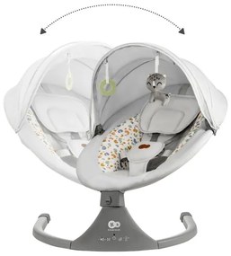 KINDERKRAFT - Altalena per bambini con melodia 2in1 LUMI grigio chiaro