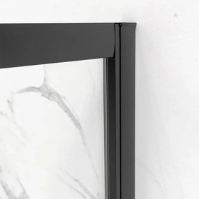 Box doccia 3 lati 70x90x70 cm nero opaco doppio scorrevole Tay