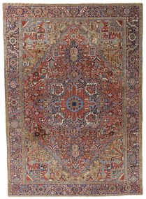 Heriz Tappeto 310 x 440 Rosso (Iran) Annodato A Mano
