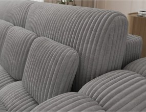 Divano grigio allungabile con rivestimento in velluto a coste 256 cm Cotonn – ELTAP