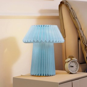 Lampada da tavolo Lindby Magali, azzurro, carta, Ø 34 cm, E14