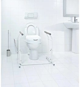Ridder - Maniglioni di sostegno mobili per WC 66x71,5 cm, bianchi