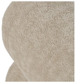 Poggiapiedi beige con rivestimento in bouclé – Ixia