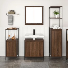Set di mobili da bagno 3 pezzi  in legno ingegnerizzato rovere marrone