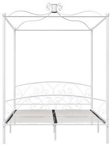 Letto a baldacchino bianco in metallo 160x200 cm