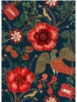 Mindthegap Tapete Folk Szekely - Red/ Dark Blue