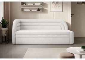 Divano color crema allungabile/con contenitore con penisola a sinistra e rivestimento in bouclé 223 cm Fabillo – ELTAP