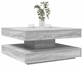 Tavolino Da Caffè Girevole A 360 Gradi Grigio 70x70x34,5 Cm /