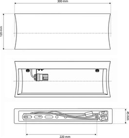 Applique da Parete G9 Rettangolare a Luce Indiretta in Gesso
