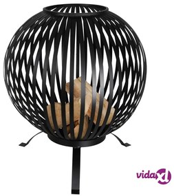 Esschert Design Braciere a Sfera in Acciaio al Carbonio Nero FF400