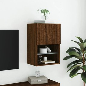 Mobile tv con luci led rovere marrone 40,5x30x60 cm
