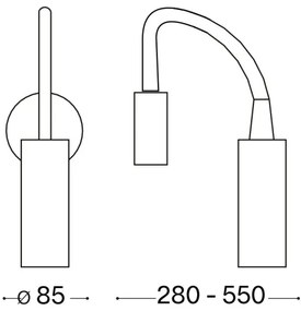 Ideal Lux - LED Lampada flessibile piccola FOCUS LED/3,5W/230V nera