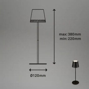 Brilo - Lampada da tavolo ricaricabile LED a sfioramento KIKI LED/2,6W/5V IP44 2600 mAh nera
