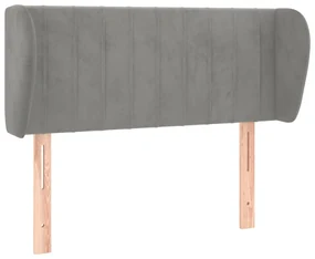 Testiera ad orecchio grigio chiaro 83x23x78/88 cm in velluto