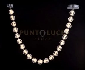 Ciottolo sospensione pendente a collana cromo 21 luci led 84w 714...