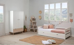 Letto per bambini in legno di pino bianco con letto estraibile 90x190 cm Elisa - Marckeric